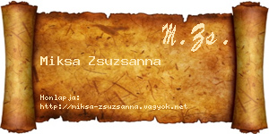 Miksa Zsuzsanna névjegykártya